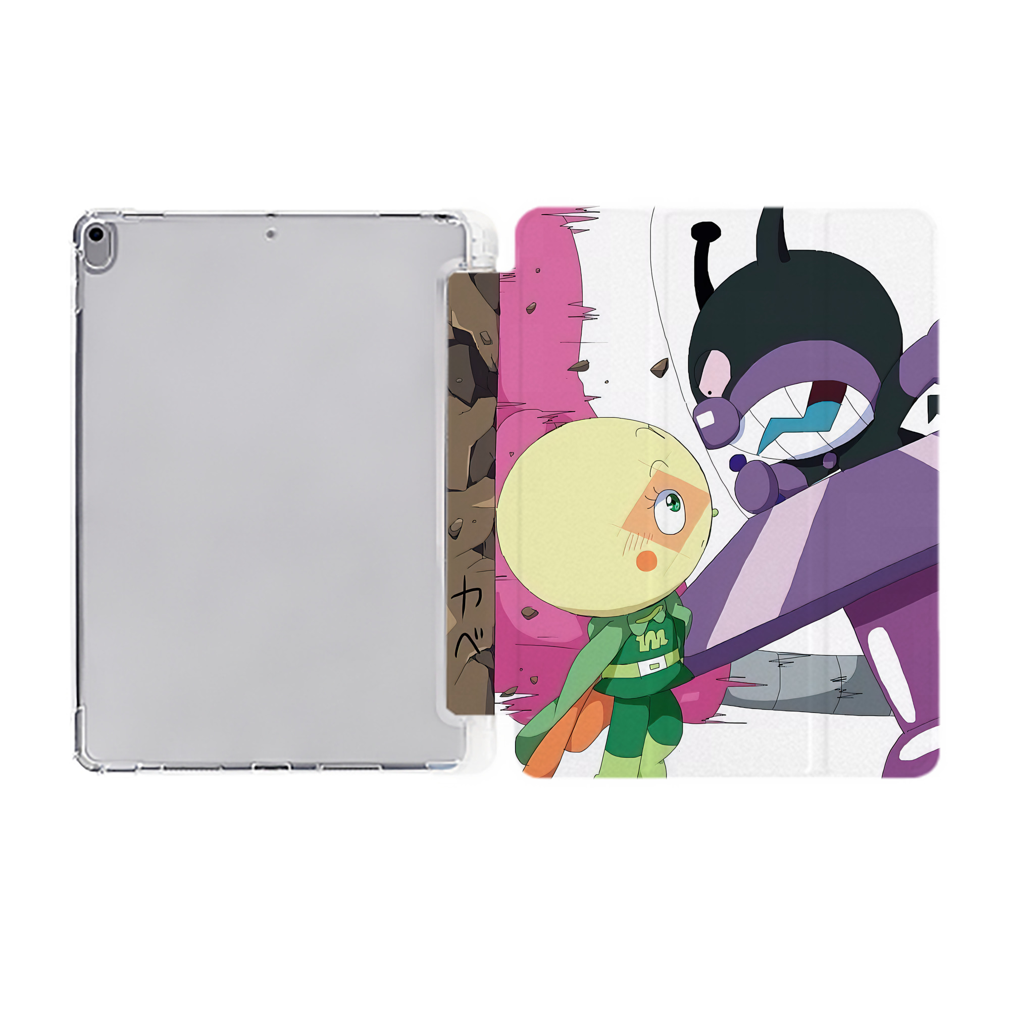 （画像用） アンパンマン Anpanman IPad ケース ペン収納付き 三つ折りスタンド PUレザー×シリコン 対応機種9.5/10.5/10.9インチ